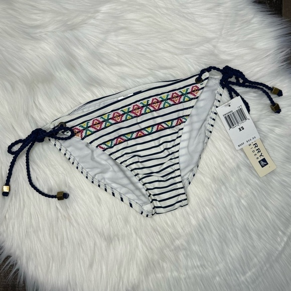 NWT Sperry Top Sider Embroidered String Bikini Bottom XS - Picture 1 of 9